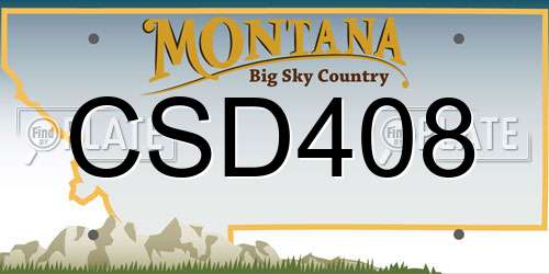 CSD408 Montana License Plate