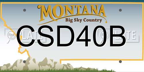CSD40B Montana License Plate