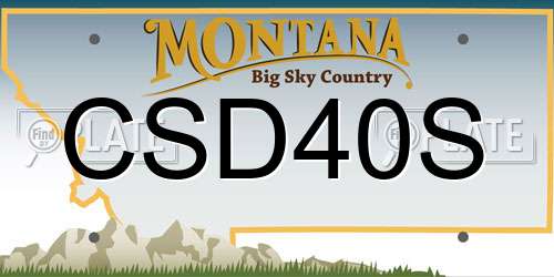 CSD40S Montana License Plate