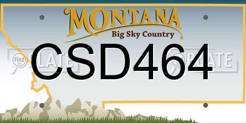 CSD464 Montana License Plate