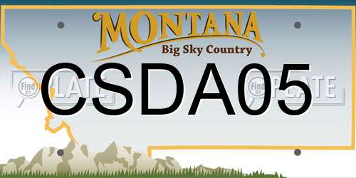 CSDA05 Montana License Plate