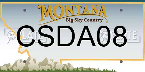 CSDA08 Montana License Plate