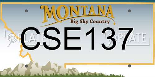 CSE137 Montana License Plate