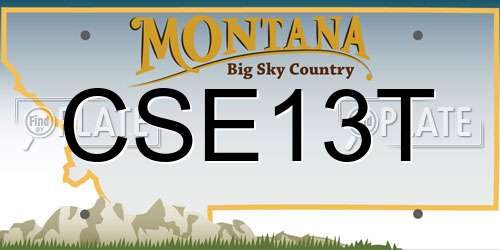 CSE13T Montana License Plate