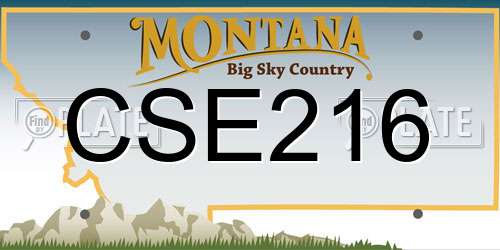 CSE216 Montana License Plate