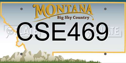 CSE469 Montana License Plate