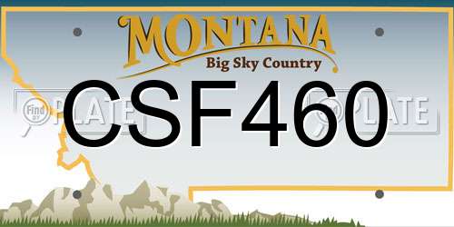 CSF460 Montana License Plate