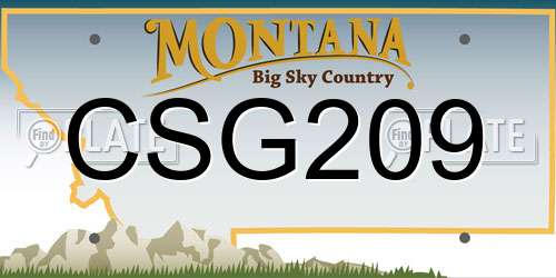 CSG209 Montana License Plate