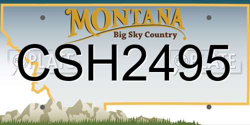 CSH2495 Montana License Plate