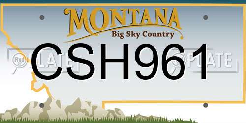 CSH961 Montana License Plate
