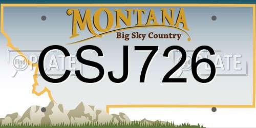 CSJ726 Montana License Plate