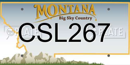 CSL267 Montana License Plate