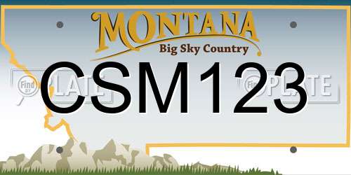 CSM123 Montana License Plate