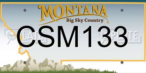 CSM133 Montana License Plate