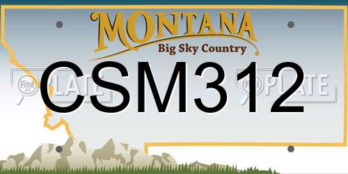 CSM312 Montana License Plate