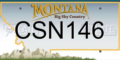 CSN146 Montana License Plate