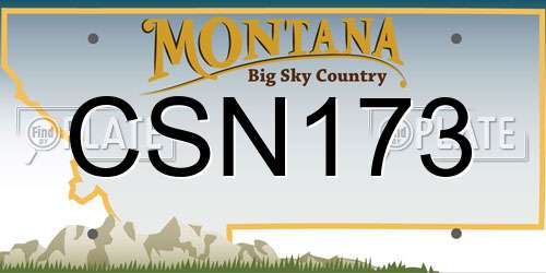 CSN173 Montana License Plate