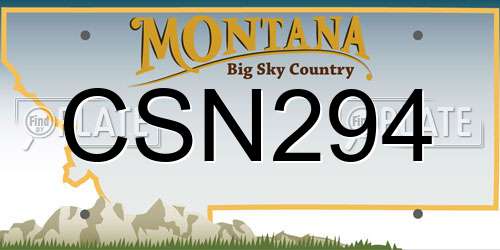 CSN294 Montana License Plate