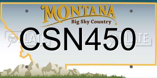 CSN450 Montana License Plate