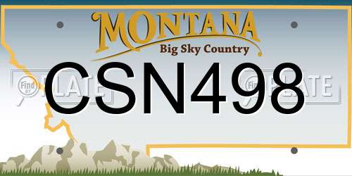 CSN498 Montana License Plate