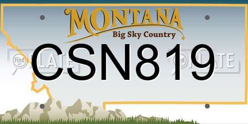 CSN819 Montana License Plate