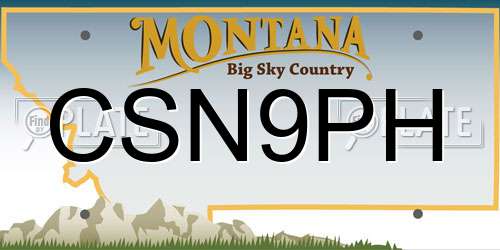 CSN9PH Montana License Plate