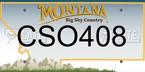 CSO408 Montana License Plate