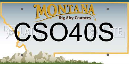 CSO40S Montana License Plate