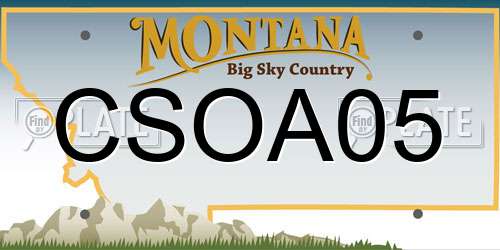 CSOA05 Montana License Plate