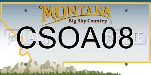 CSOA08 Montana License Plate
