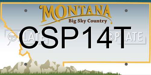 CSP14T Montana License Plate