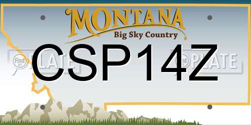 CSP14Z Montana License Plate