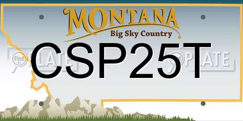 CSP25T Montana License Plate