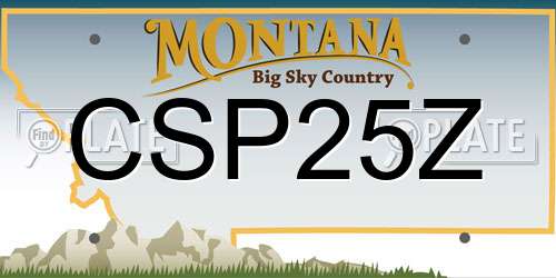 CSP25Z Montana License Plate