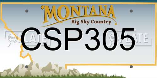 CSP305 Montana License Plate