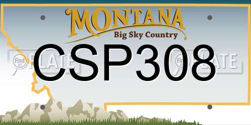 CSP308 Montana License Plate
