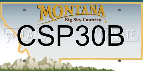 CSP30B Montana License Plate