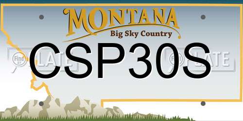CSP30S Montana License Plate