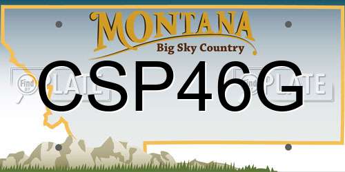CSP46G Montana License Plate