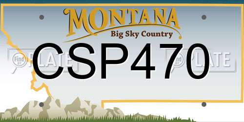 CSP470 Montana License Plate
