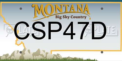 CSP47D Montana License Plate