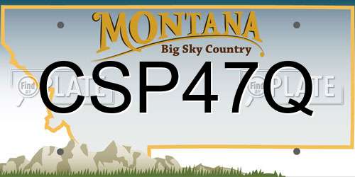 CSP47Q Montana License Plate