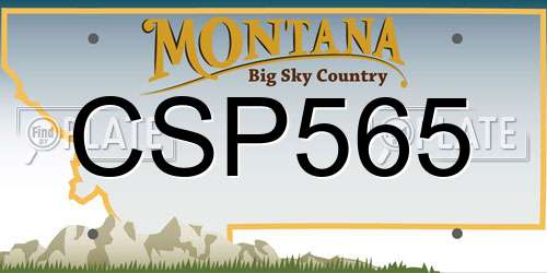 CSP565 Montana License Plate