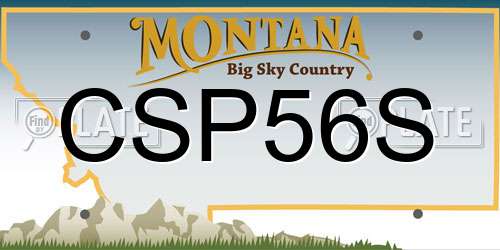 CSP56S Montana License Plate