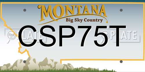 CSP75T Montana License Plate