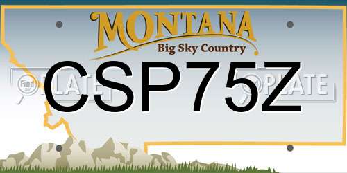 CSP75Z Montana License Plate