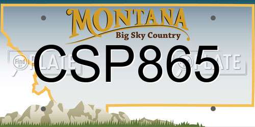 CSP865 Montana License Plate