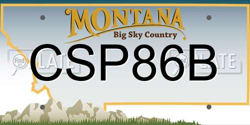 CSP86B Montana License Plate