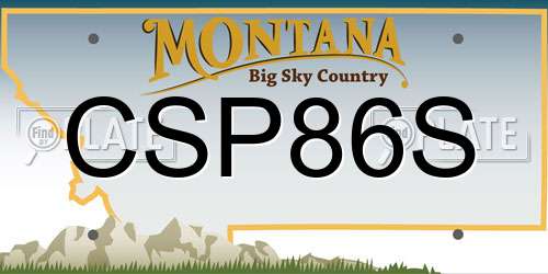 CSP86S Montana License Plate
