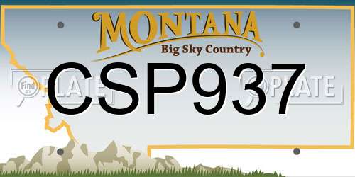 CSP937 Montana License Plate